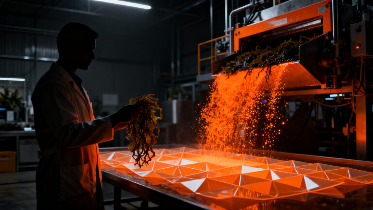 Startup mexicana Bioplaster transforma sargazo en bioplásticos sostenibles en Mérida, Yucatán.
