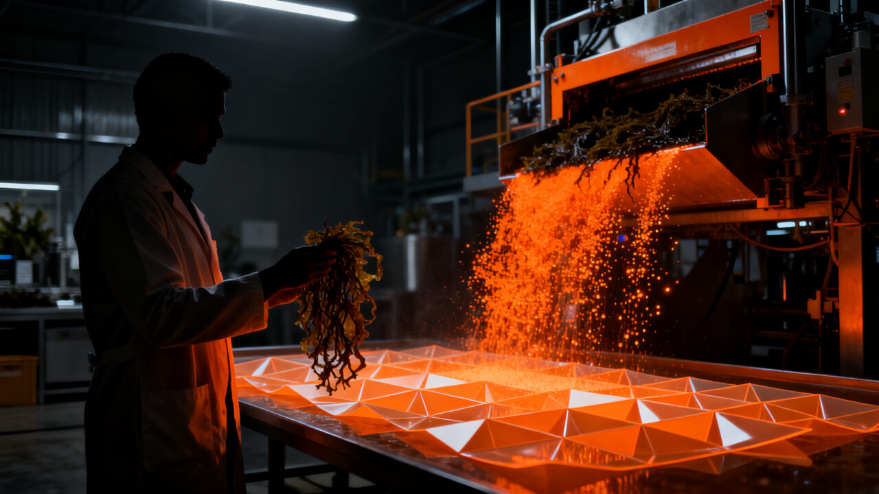 Startup mexicana Bioplaster transforma sargazo en bioplásticos sostenibles en Mérida, Yucatán.