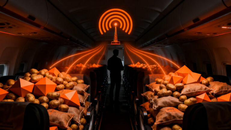 Pruebas de conectividad WiFi a bordo de un avión usando el proyecto SPUDS de Boeing con carga inusual.