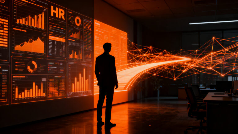 Brecha entre expectativas y adopción de IA en RRHH, representando el desafío de los founders para automatizar la gestión del talento.