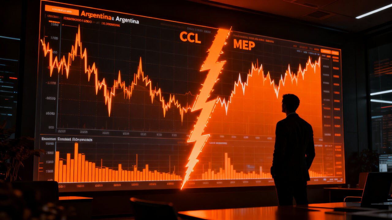 Análisis financiero de la brecha cambiaria entre dólar CCL y MEP en Argentina y su impacto en empresas.