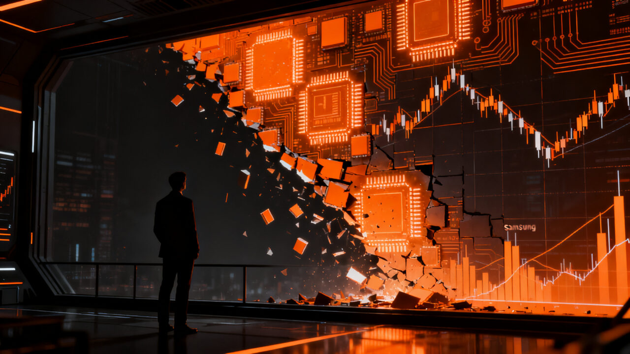 Caída del mercado bursátil coreano Kospi debido a la crisis en semiconductores y empresas de inteligencia artificial como Samsung y SK Hynix.