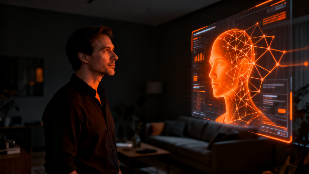 CEO de Cerebras visualizando asistentes de IA en hogares, representando la descentralización de la inteligencia artificial local.