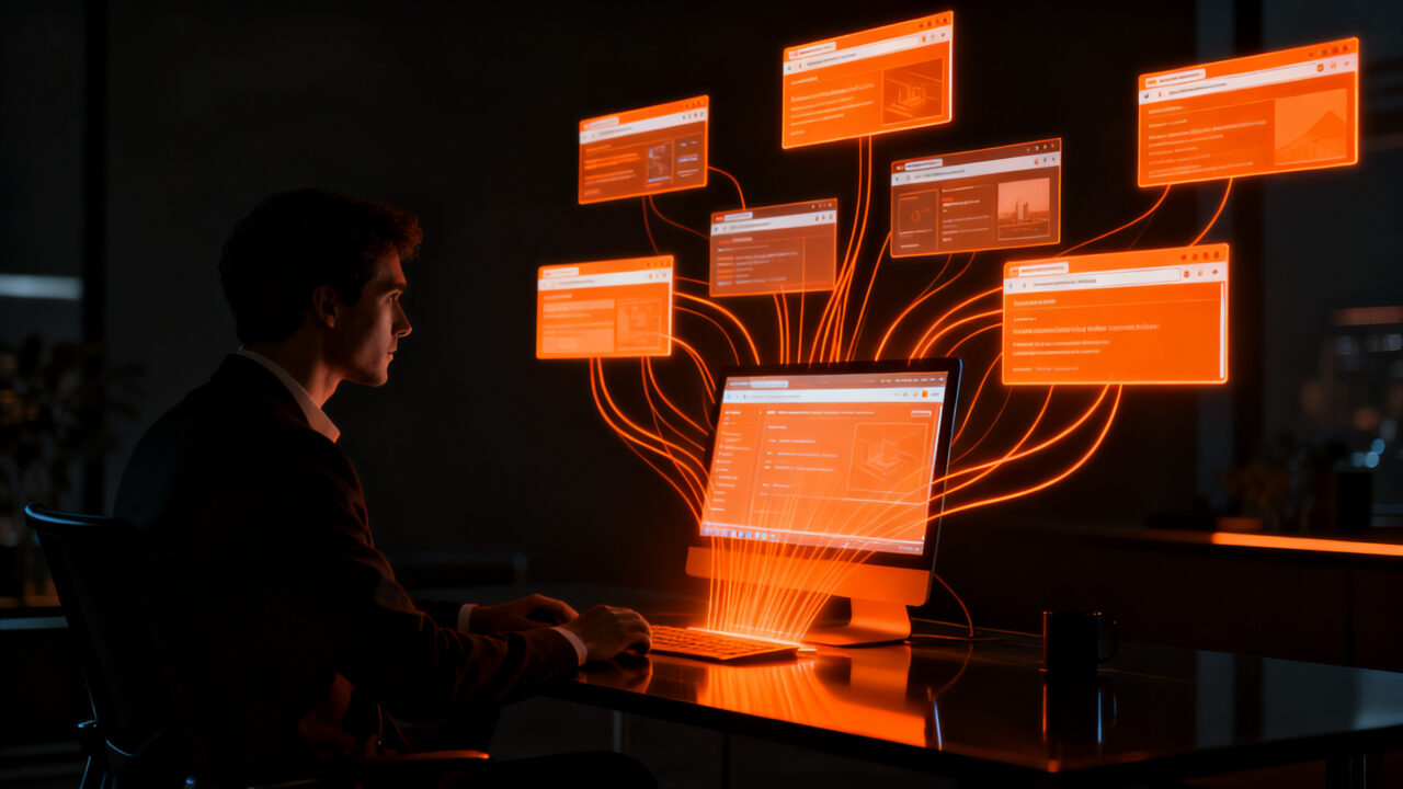 Agente de IA interactuando con datos de navegador para automatización de tareas en startups.
