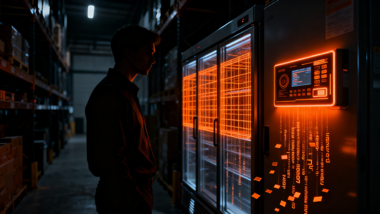 Ciberseguridad en IoT industrial, mostrando un técnico analizando vulnerabilidades en infraestructura crítica tras un ataque.