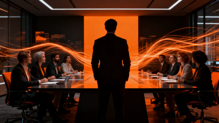 CEO liderando una reunión efectiva con su equipo, optimizando la productividad y la gestión del tiempo en el entorno startup.