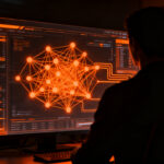 Representación visual de agentes de IA de Cloudflare trabajando en ciberseguridad, analizando amenazas en tiempo real.