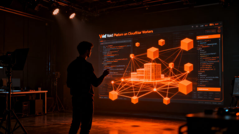 Desarrollador trabajando con Cloudflare Void y Vite para despliegue full-stack en la nube.
