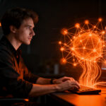 Desarrollador analizando código y procesos de IA, representando el control sobre herramientas como Codex CLI de OpenAI.