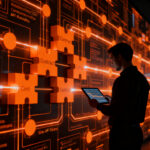 Ingeniero de software revisando flujos de datos automatizados para prevenir fallos en APIs mediante contract testing.