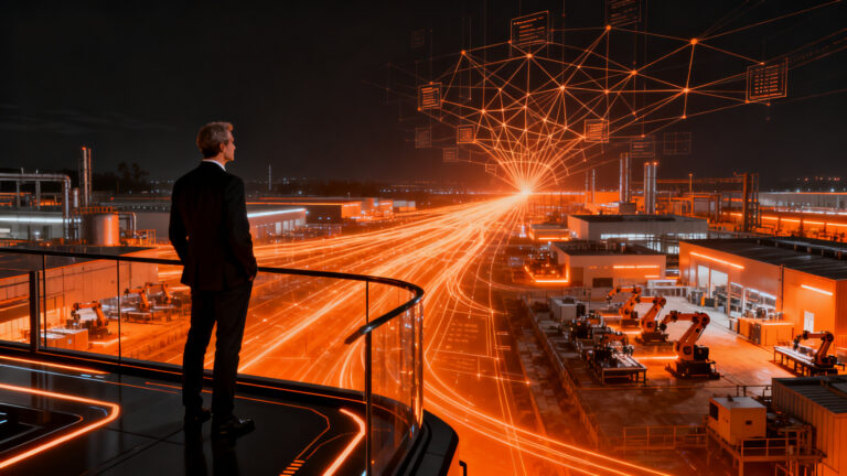 Crecimiento económico y nearshoring en Nuevo León, representando la inversión industrial y la creación de empleos en el ecosistema startup mexicano.