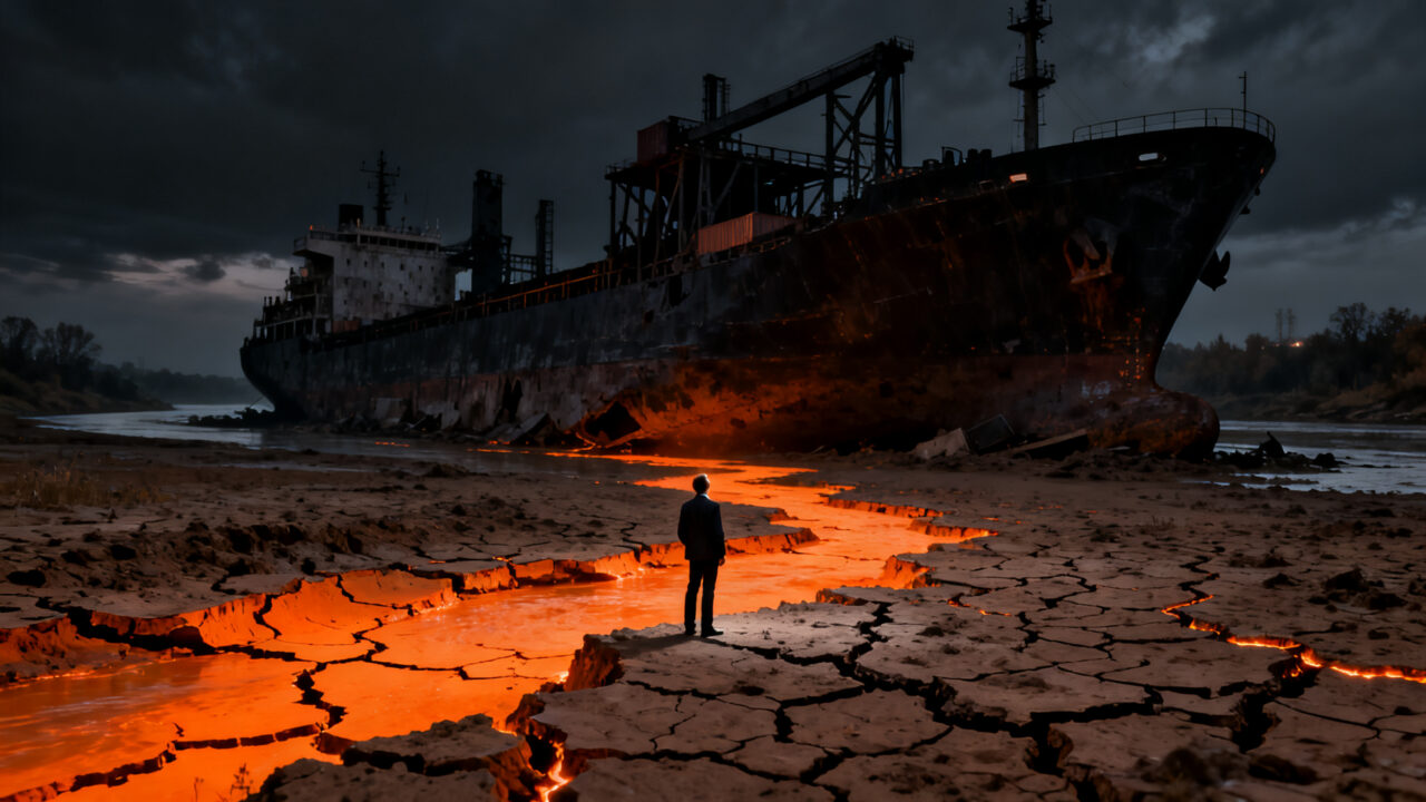 Crisis logística en el río Rin debido a niveles históricos de sequía afectando la cadena de suministro europea.
