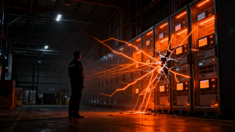 Ciberseguridad en IoT industrial, representando el riesgo operativo en la cadena de frío tras un ciberataque.