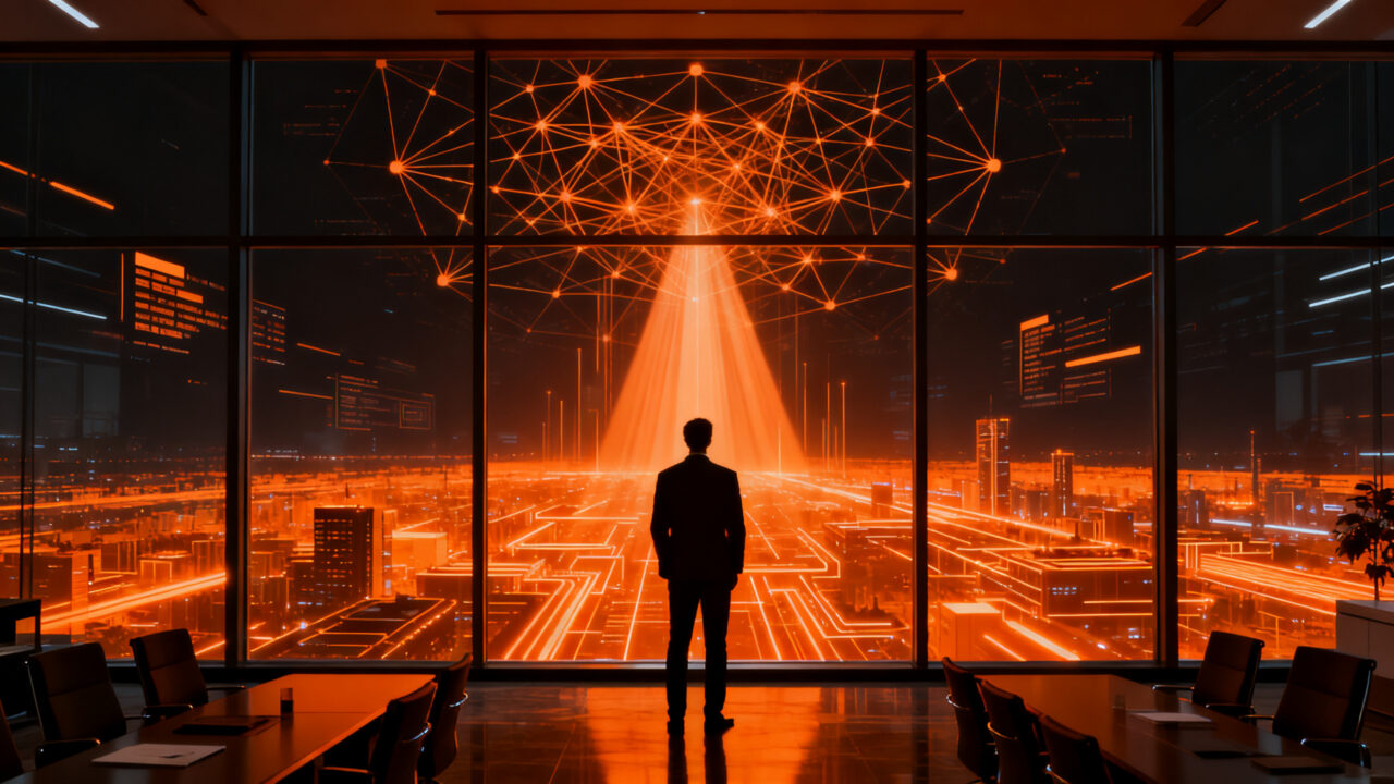Fundador de empresa analizando estrategias de IA y transformación digital para escalar su negocio.