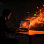Profesional trabajando en un Dell XPS 16 con IA agéntica y tecnología NVIDIA RTX Spark, representando la computación local para startups.