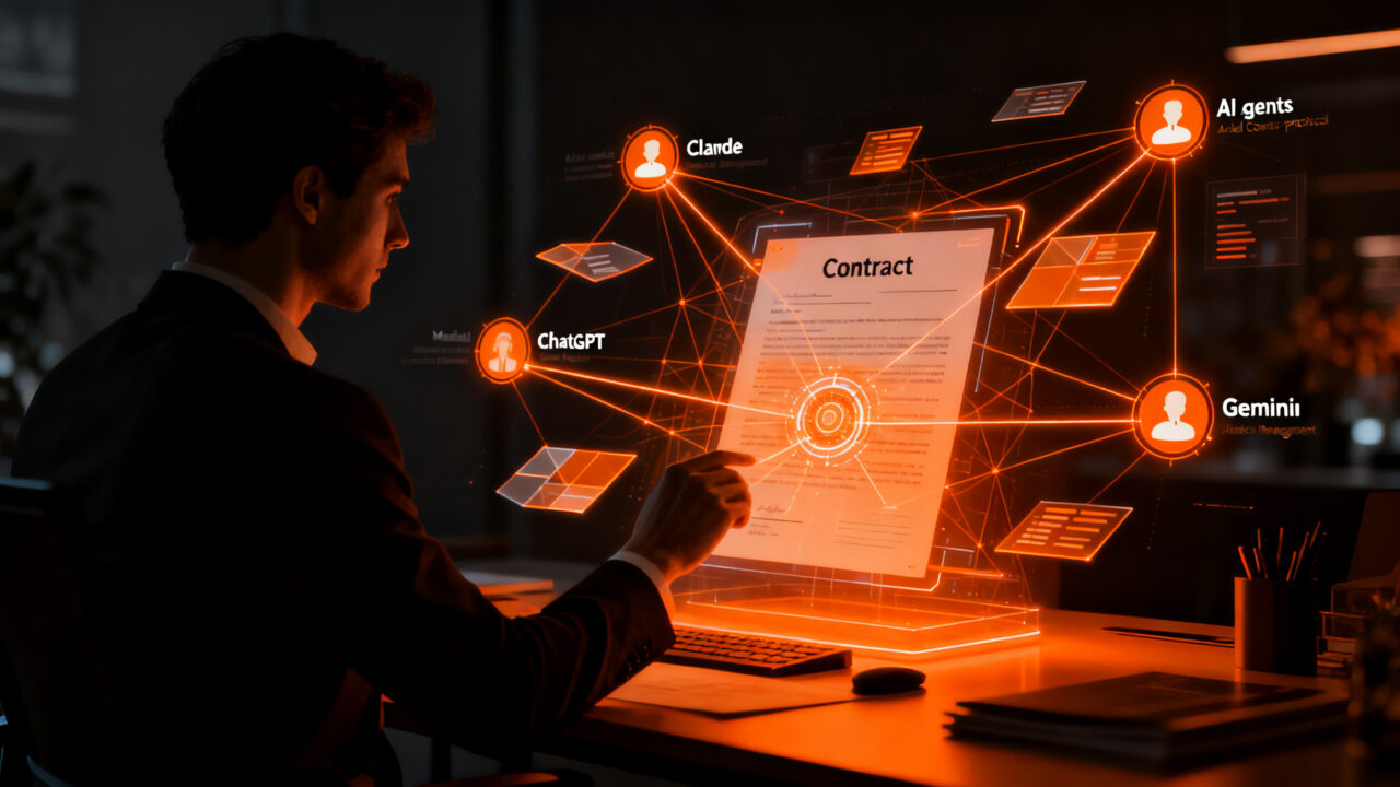 Agentes de IA gestionando contratos digitales mediante protocolo MCP de Docusign, automatización empresarial avanzada.