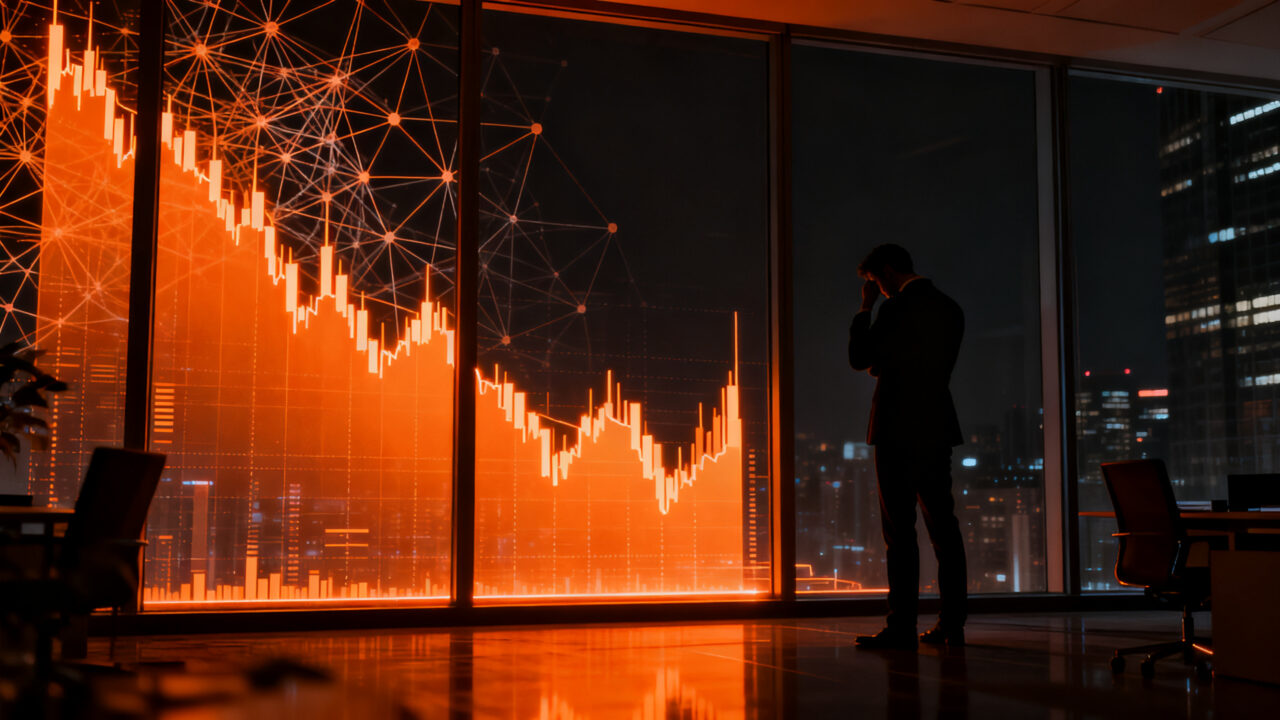 Caída de Wall Street por dudas sobre la rentabilidad de la inteligencia artificial, reflejada en un mercado tecnológico en tensión.