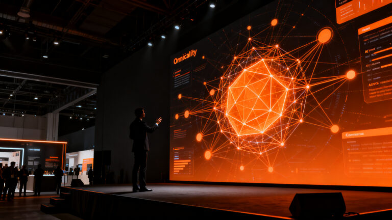 Carlos Suárez presentando estrategia de comunicación omnicanal e inteligencia artificial en la feria ecommerce Effix Medellín.