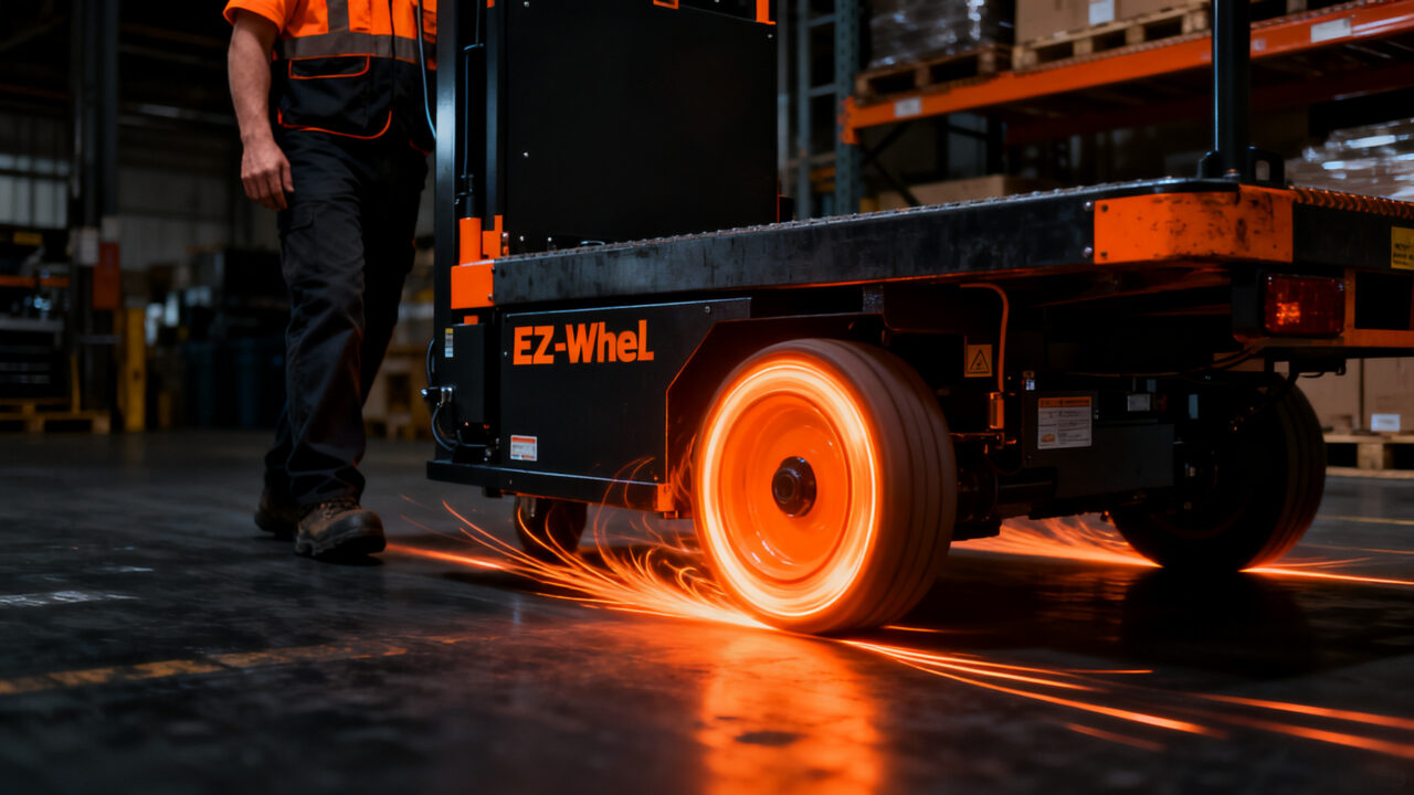 Rueda de tracción eléctrica EZ-Wheel optimizando la intralogística y automatización industrial con un alto ROI.