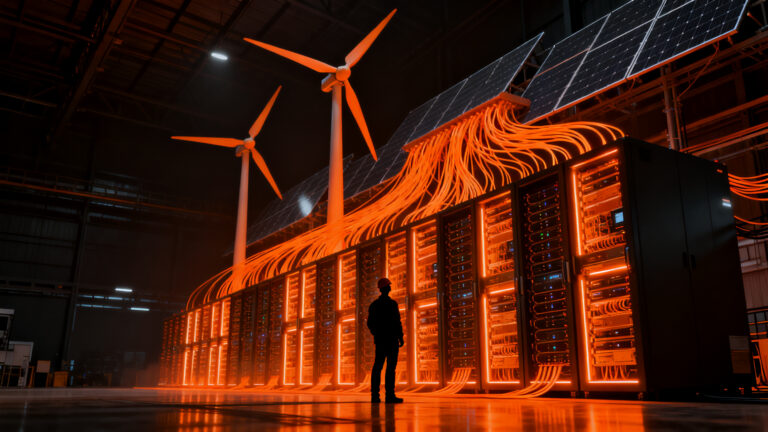 Infraestructura de centros de datos en España y su alta dependencia energética de fuentes renovables.