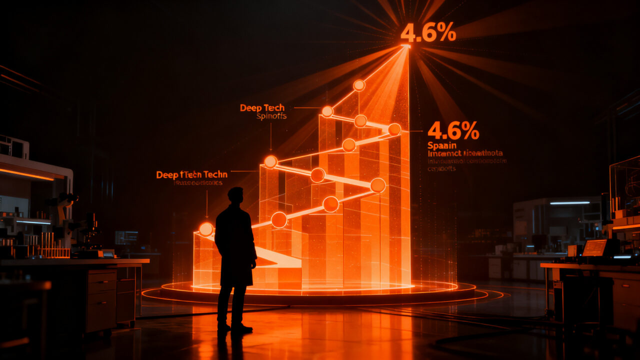 Crecimiento de spin-offs deep tech en España, representando la transferencia tecnológica y la inversión en el ecosistema startup.