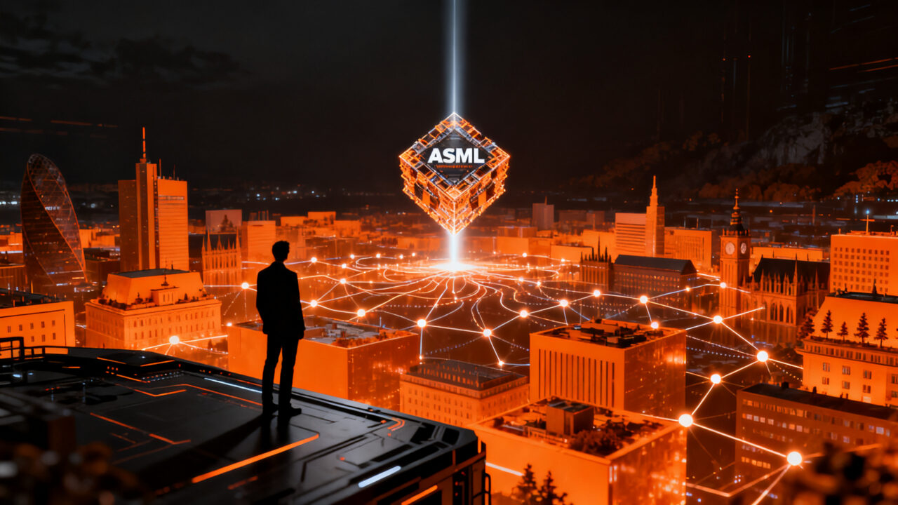 Mapa conceptual de la capitalización bursátil en Europa destacando a ASML frente a la banca tradicional.