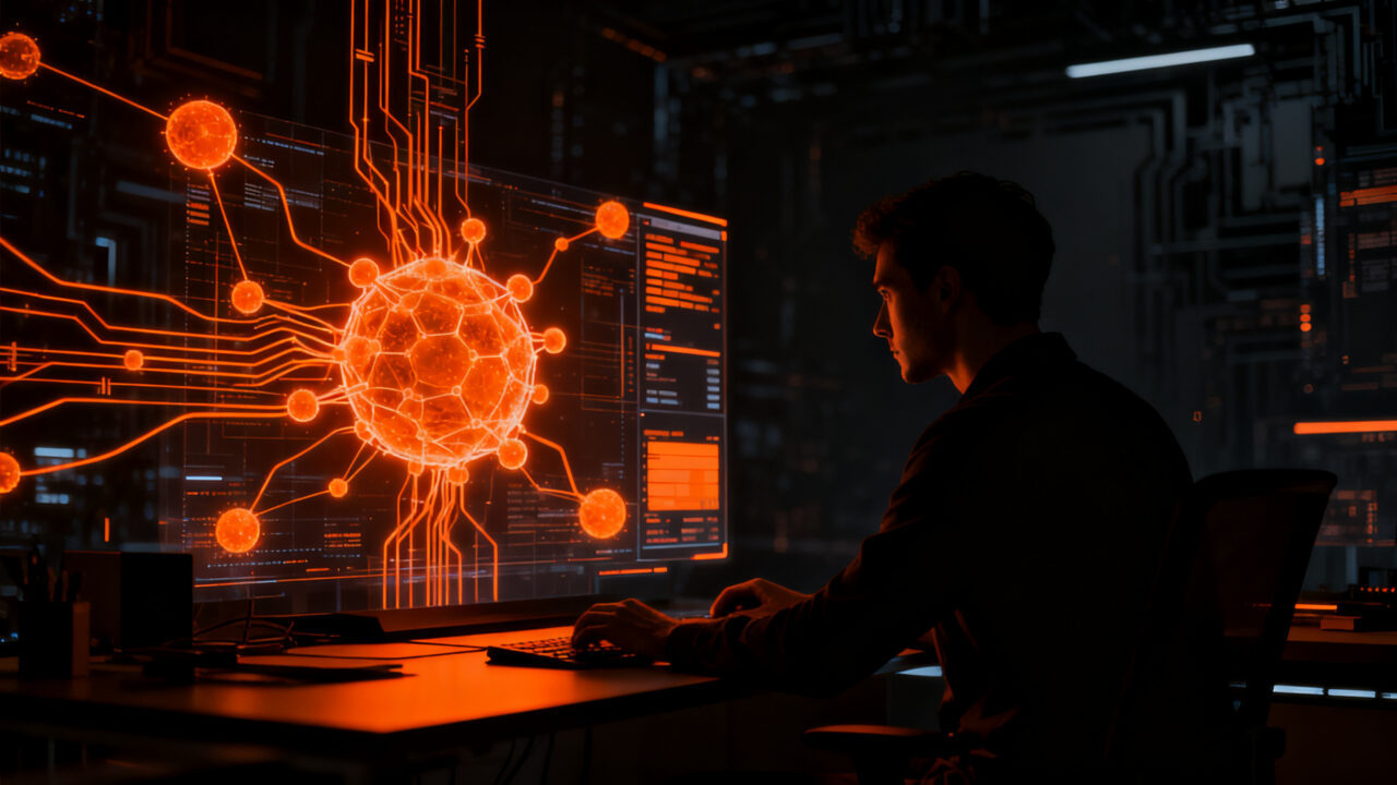 Ingeniero de software trabajando junto a agentes de IA en el desarrollo de sistemas de Business Intelligence para startups.