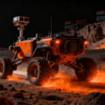El rover Rosalind Franklin de la misión ExoMars realizando pruebas de exploración en el desierto de Almería, simulando la superficie de Marte para la ESA.