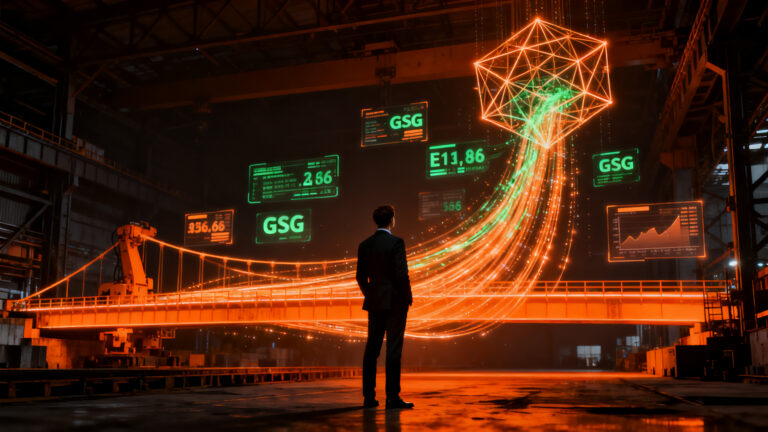 Emprendedor analizando datos ESG en entorno industrial, representando el acceso a financiación verde para pymes en Vietnam.