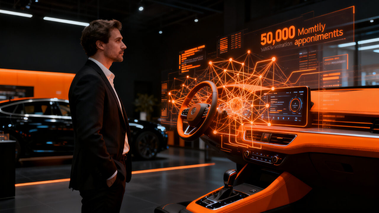 Emprendedor liderando la automatización de ventas automotrices mediante IA, representando el levantamiento de capital de Flai.