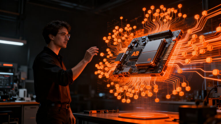 Agentes de IA revolucionando el diseño de hardware en una startup de ingeniería, concepto de inversión y tecnología.