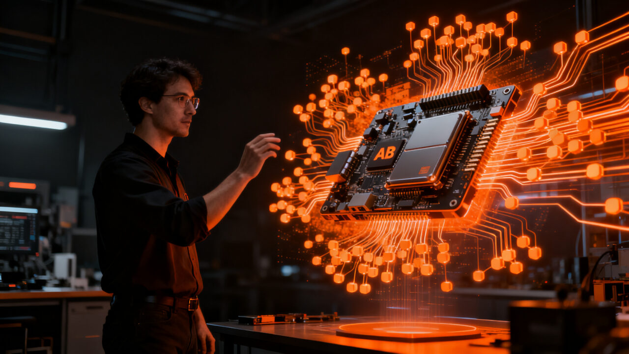 Agentes de IA revolucionando el diseño de hardware en una startup de ingeniería, concepto de inversión y tecnología.