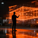 Agente de inteligencia artificial automatizando procesos industriales en una fábrica, representando la inversión en Forgepoint.
