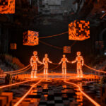 Agentes autónomos de IA de Google DeepMind jugando Minecraft, representando el futuro de la automatización y la inteligencia artificial agente en startups.