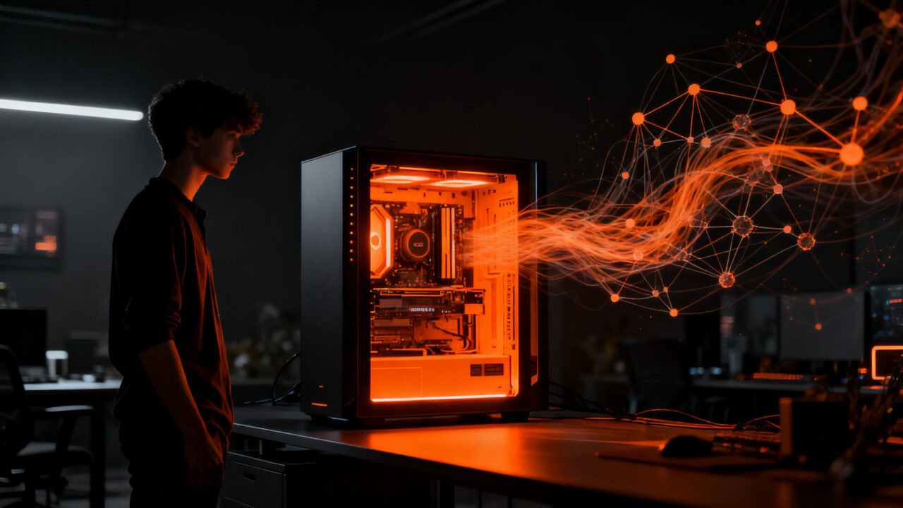 El PC Ghost Core para agentes de IA local, una innovación en hardware financiada por Andreessen Horowitz.