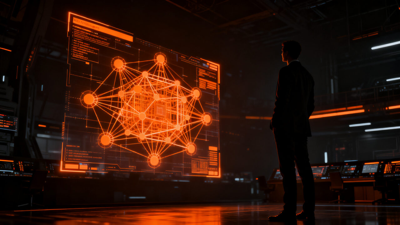 Gobernanza y seguridad en agentes de IA empresarial, ilustrando el control y automatización de datos en el mercado tecnológico.