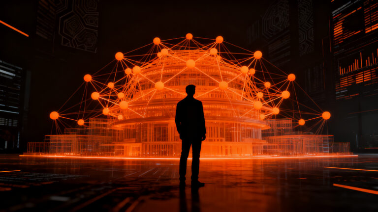 Investigador analizando redes neuronales de IA, representando la interpretabilidad mecanística y la transparencia en modelos de lenguaje como Qwen3.