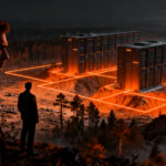 Regulación ambiental y construcción de centros de datos de Google en Finlandia, representando el impacto en el ecosistema.