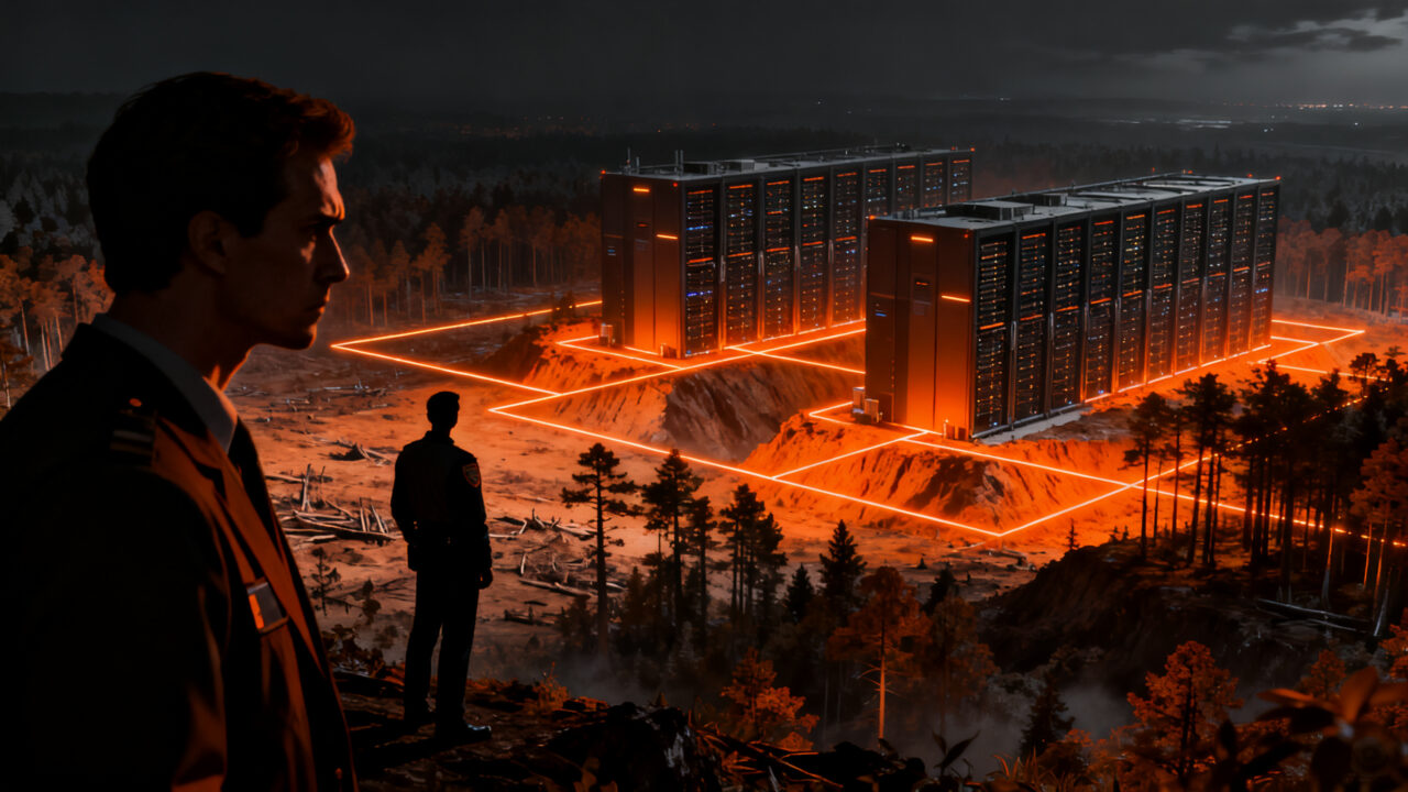 Regulación ambiental y construcción de centros de datos de Google en Finlandia, representando el impacto en el ecosistema.