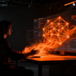 Desarrollo de aplicaciones privadas con inteligencia artificial en Google Play, representando la creación de software mediante IA generativa.