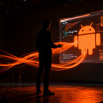 Desarrollador probando apps vibe-coded de IA en Google Play, representando la nueva facilidad de creación de aplicaciones Android.