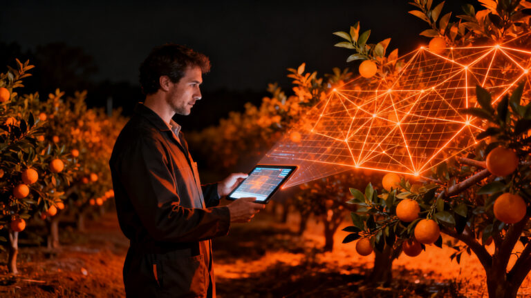 Startup agrotech Greenda utilizando inteligencia artificial para detectar plagas en cítricos valencianos.