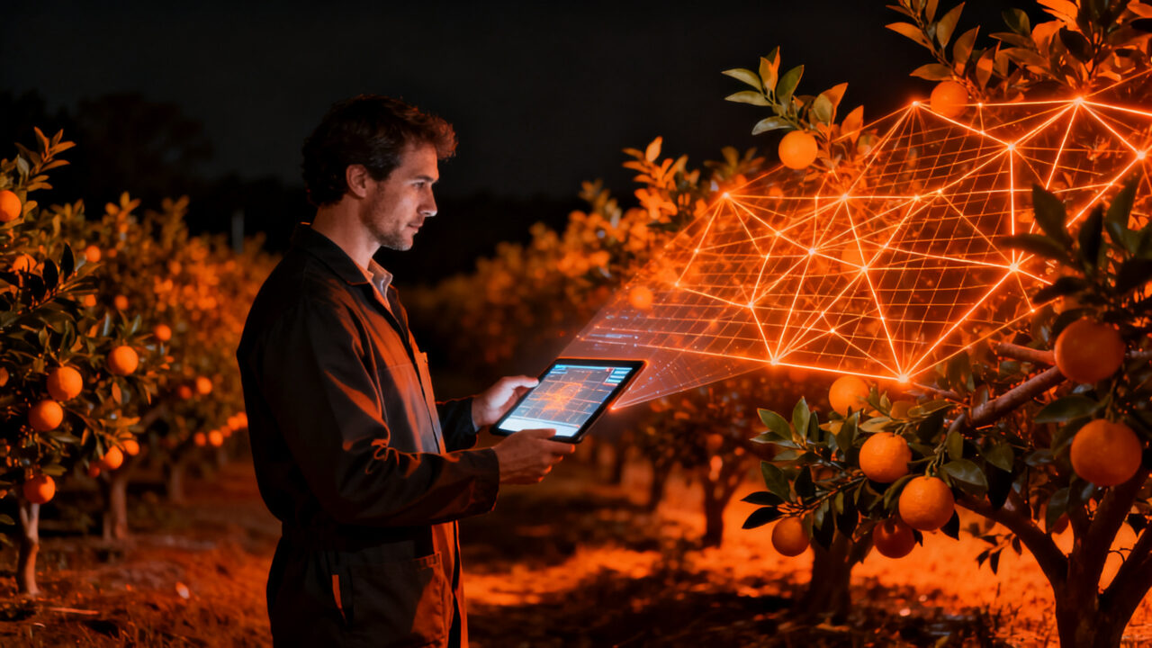 Startup agrotech Greenda utilizando inteligencia artificial para detectar plagas en cítricos valencianos.