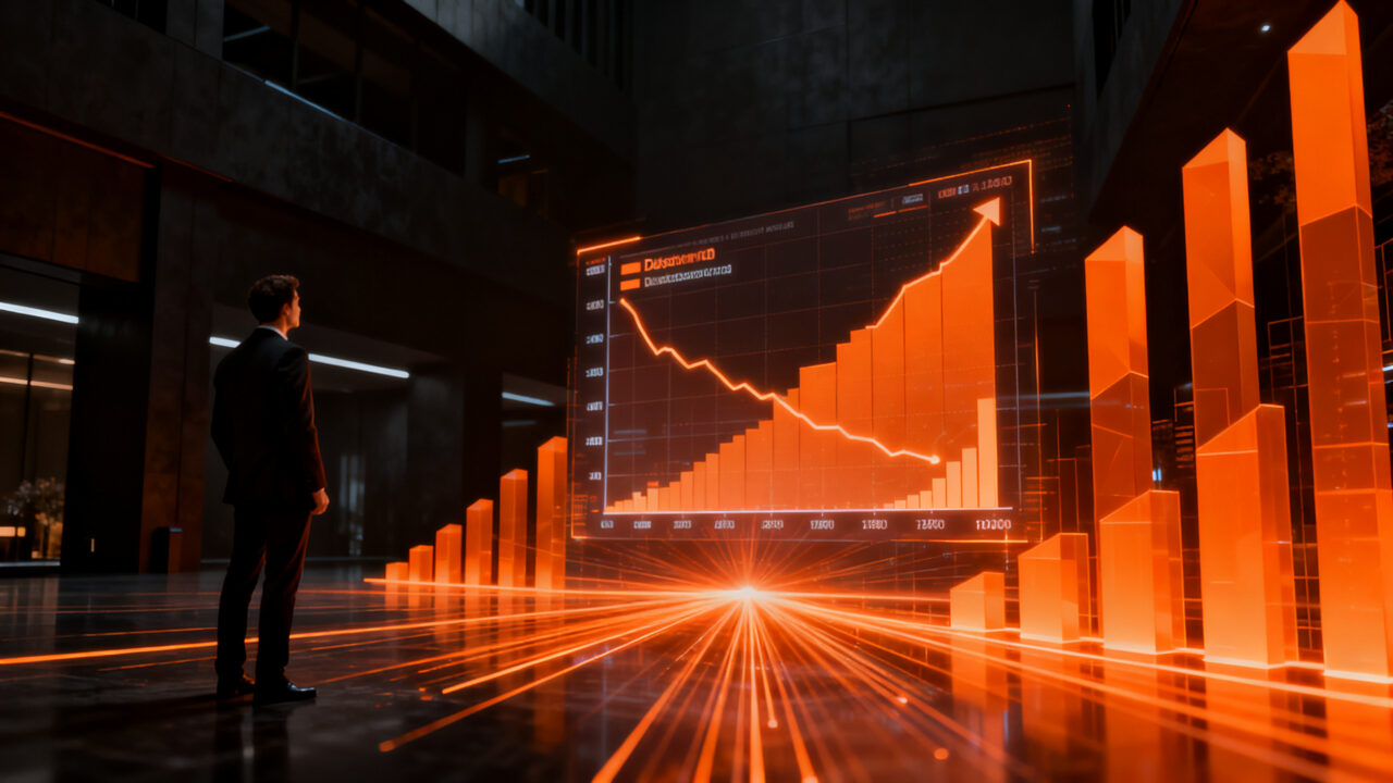 Representación conceptual de la economía mexicana, inversión y reducción del déficit fiscal hacia 2027.