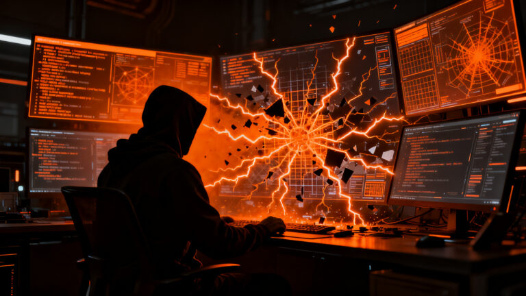 Hacker utilizando agentes de IA autónomos para vulnerar la ciberseguridad y la infraestructura de empresas tecnológicas.