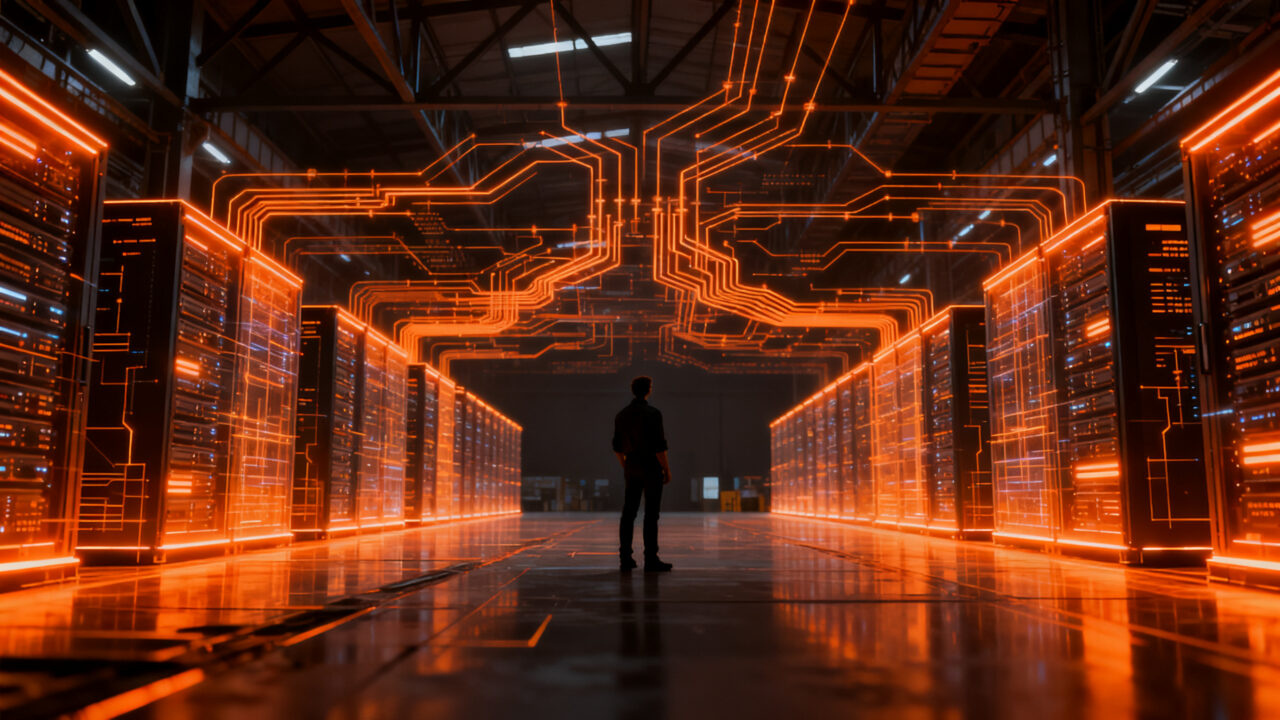 Representación visual de la infraestructura digital y centros de datos para la IA industrial en Hannover Messe 2027.