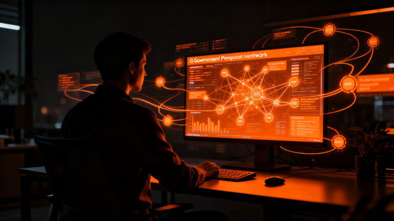Ingeniero de software trabajando en plataforma de IA para compras públicas, representando el crecimiento en el sector GovTech.