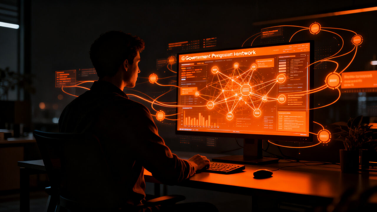 Ingeniero de software trabajando en plataforma de IA para compras públicas, representando el crecimiento en el sector GovTech.