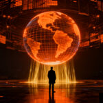 Simulación climática avanzada mediante inteligencia artificial, mostrando eficiencia y precisión en el modelado global de datos.