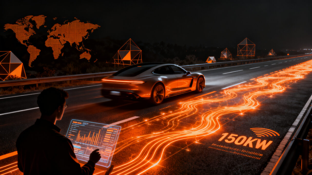 Carga inalámbrica dinámica en carreteras para vehículos eléctricos, innovación de Honda y Taisei en infraestructura de movilidad.